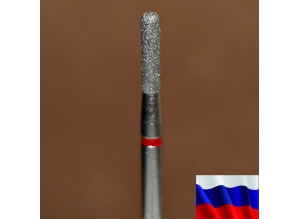 Алмазная фреза "ЦИЛИНДР закругленный" (красная), d=2,1 мм