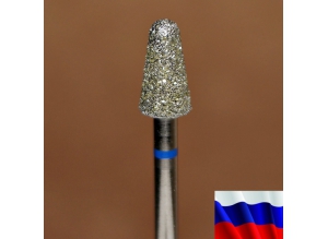 Алмазная фреза "КОНУС закругленный" (синяя), d=5,0 мм