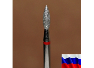 Алмазная фреза "ПЛАМЯ" (красная), d=2,3 мм