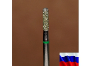 Алмазная фреза "ЦИЛИНДР закругленный" (зеленая), d=2,1 мм