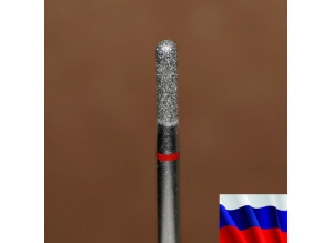 Алмазная фреза "ЦИЛИНДР закругленный" (красная), d=2,5 мм