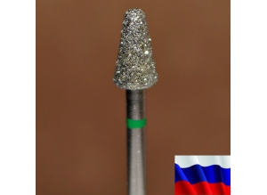 Алмазная фреза "КОНУС закругленный" (зеленая), d=5,0 мм